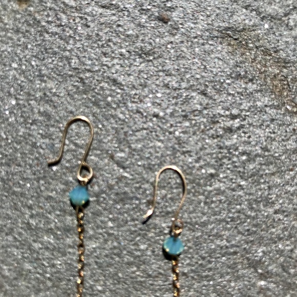 Tangle Drop Earring Wrapped  Gemstone Gold Plated - Picture 4 of 7